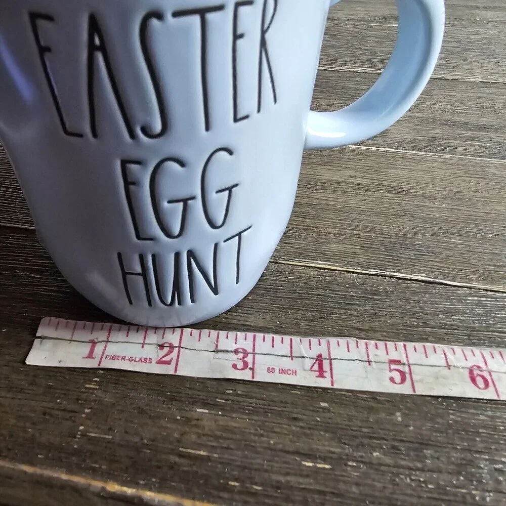 NWT Rae Dunn Artisan Easter Egg Hunt Pastel Blue Mug Wood Topper 2021 Magenta